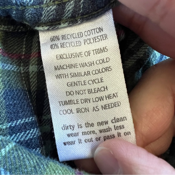Toad&Co Green Plaid Button Down Flannel Women’s Size S - Picture 3 of 7